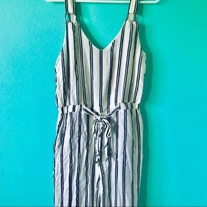Black and white striped jumpsuit